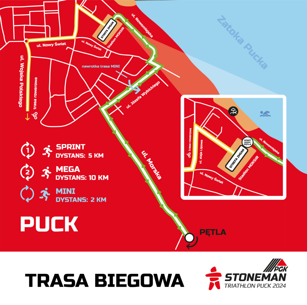 Mapka trasy biegowej zawodów PGK StoneMan Puck 2024
